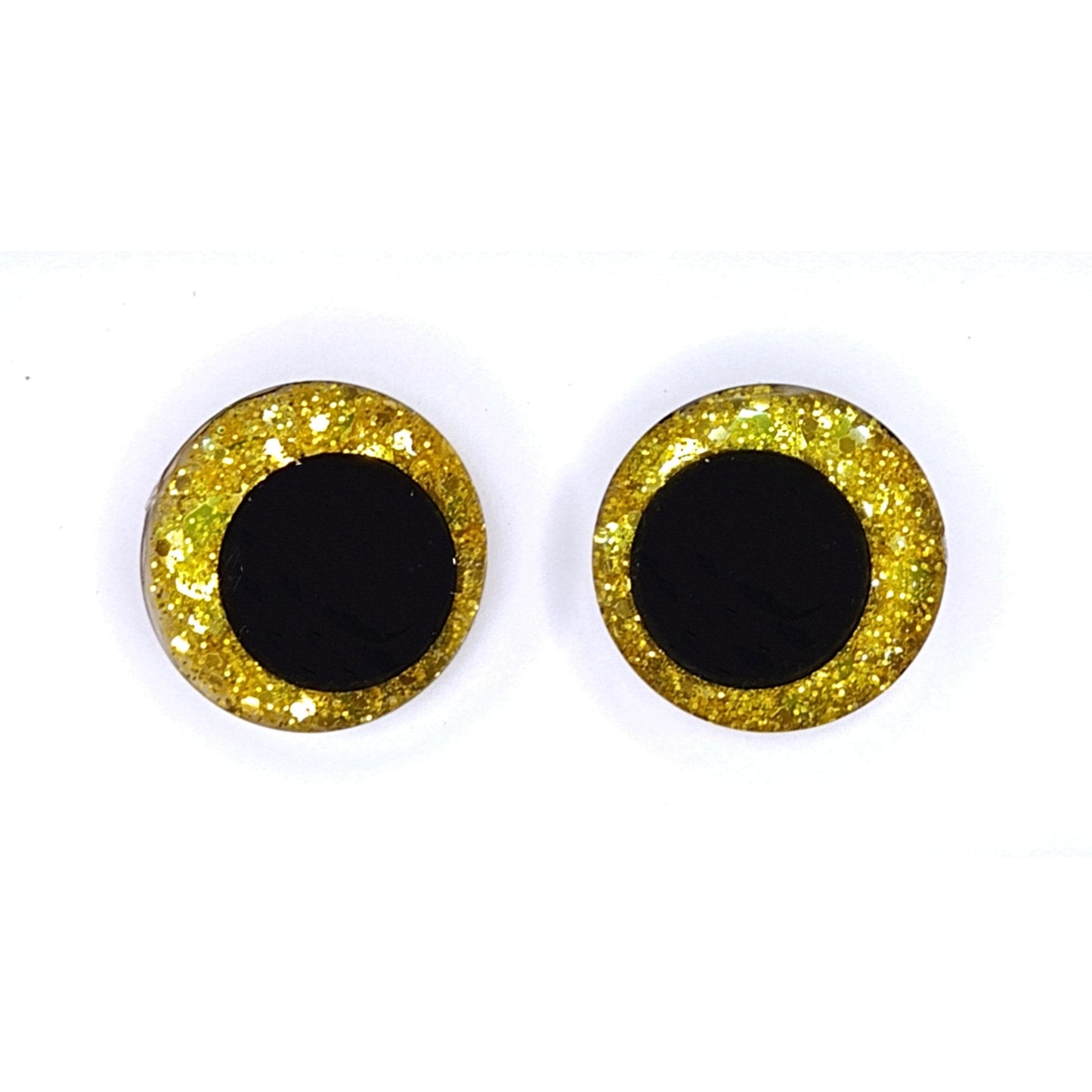 Glitter Safety Eyes for Amigurumi, Sinker Style, Offset Pupil, 16mm, 18mm, 20mm, 25mm, 35mm