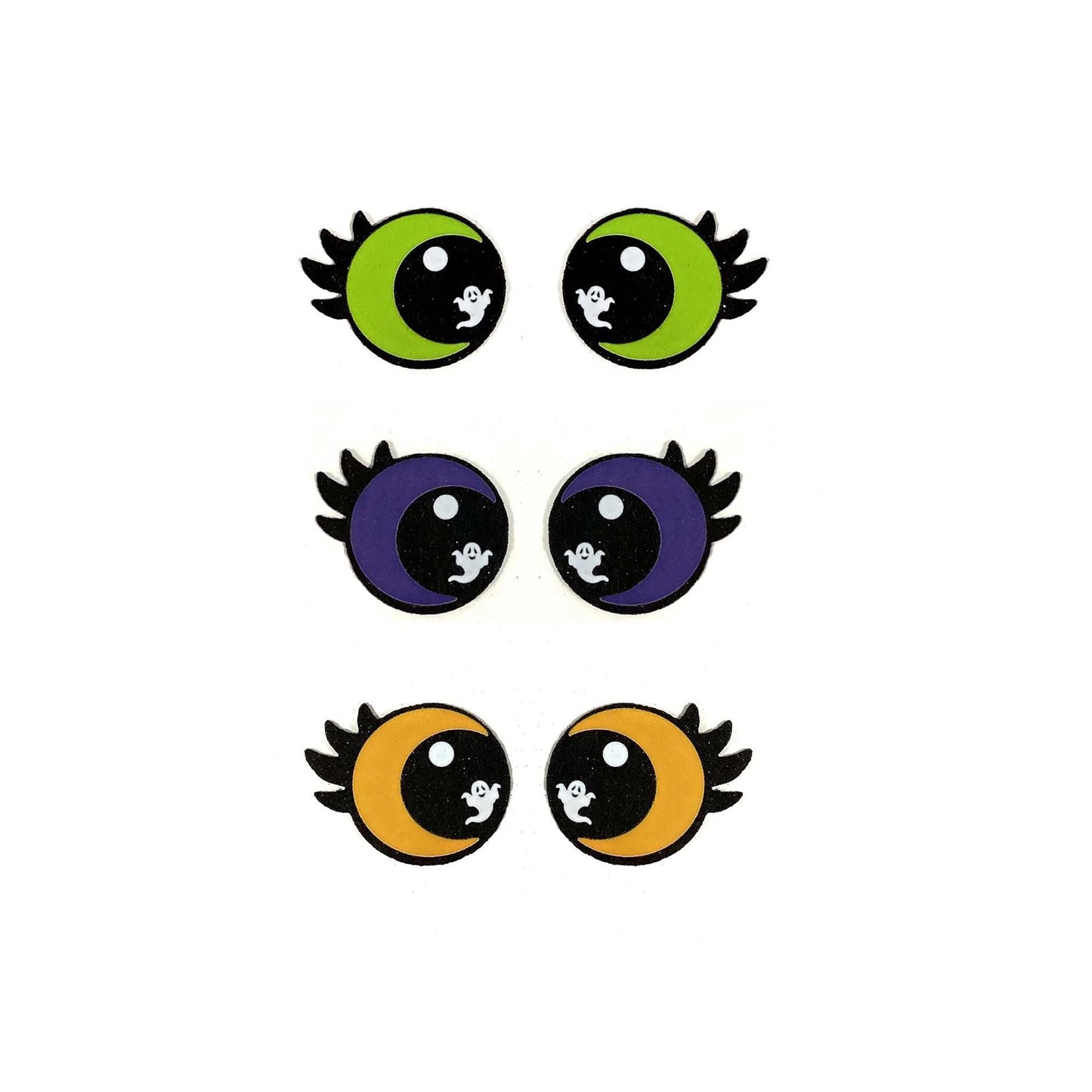 3 Pack of Halloween Felt Eyes for Amigurumi, with or Without Lashes, Multiple Sizes Available