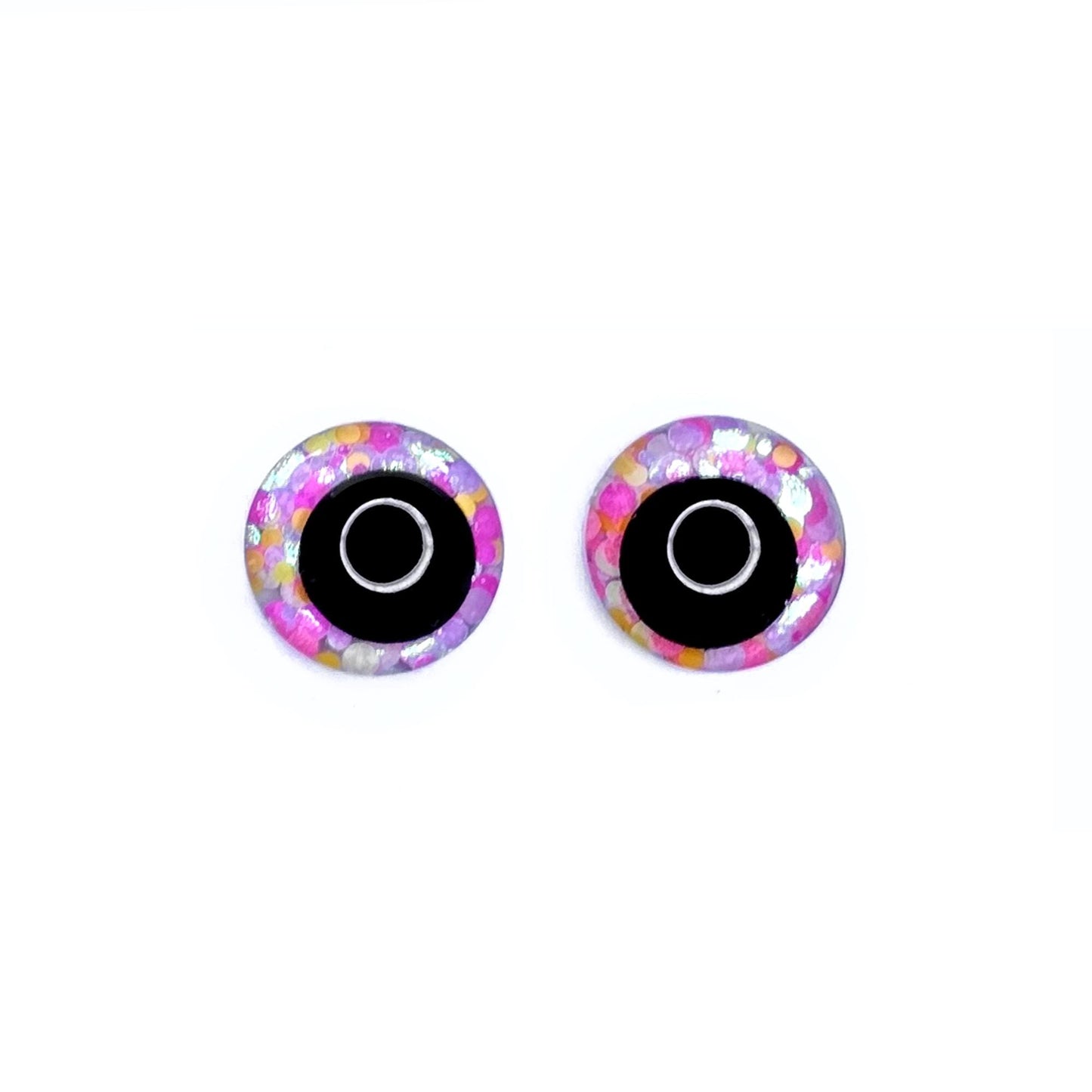 Glitter Sinker Safety Eyes for Amigurumi, Offset Pupil, 10mm-35mm
