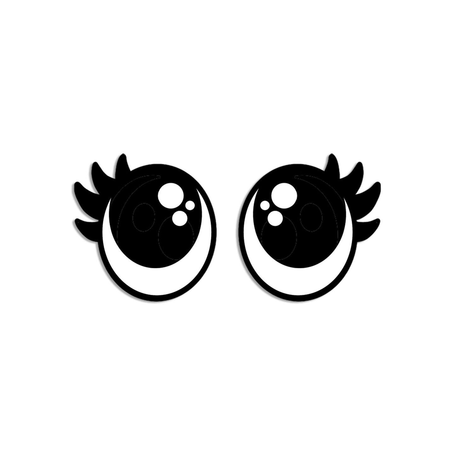 6 Pack, 3 Pack or Bulk Felt Eyes with Lashes for Amigurumi, Crochet, Knit, Round, White, Plushie, Glitter, Kawaii