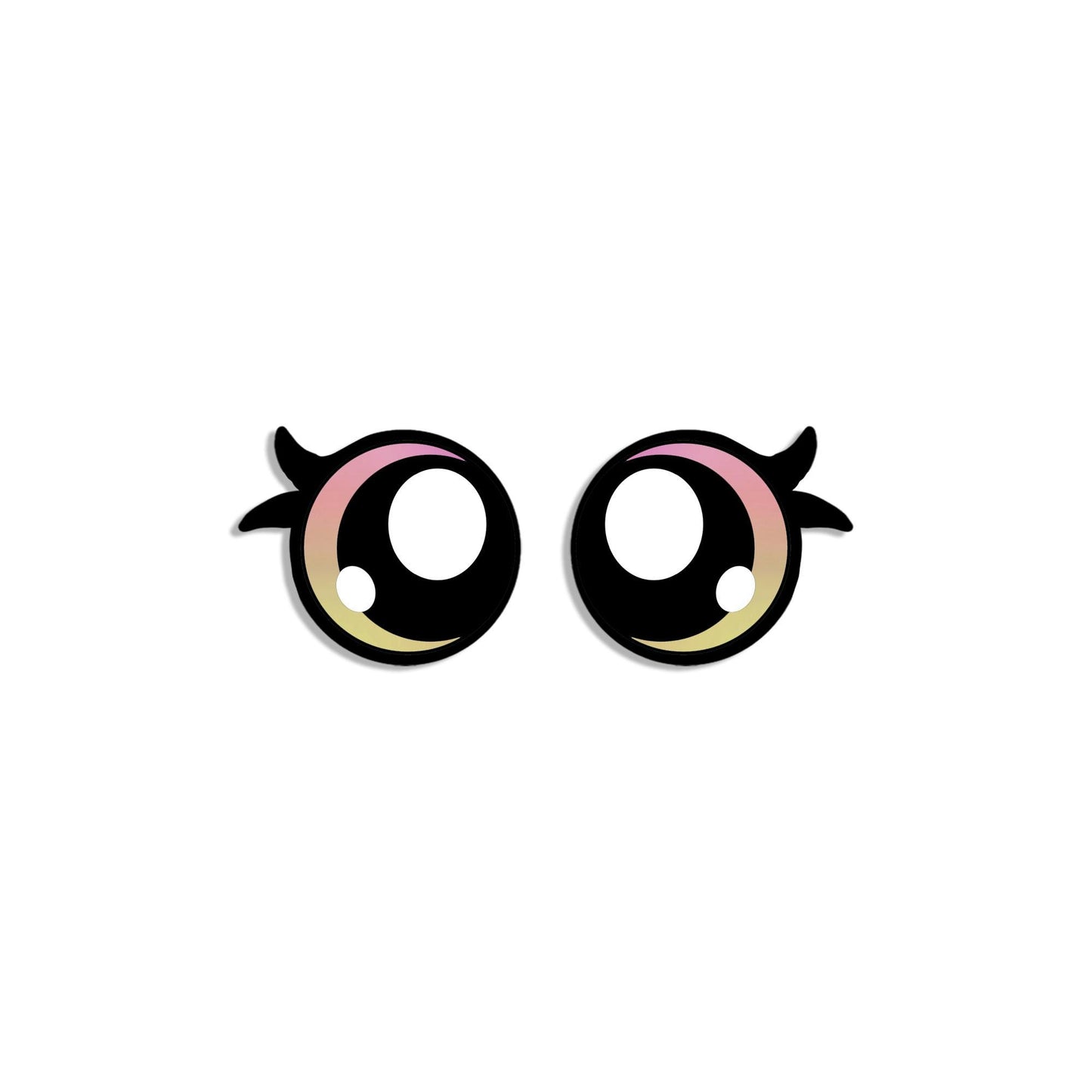 6 Pack Round Rainbow Kawaii Felt Eyes for Amigurumi, Multiple Sizes
