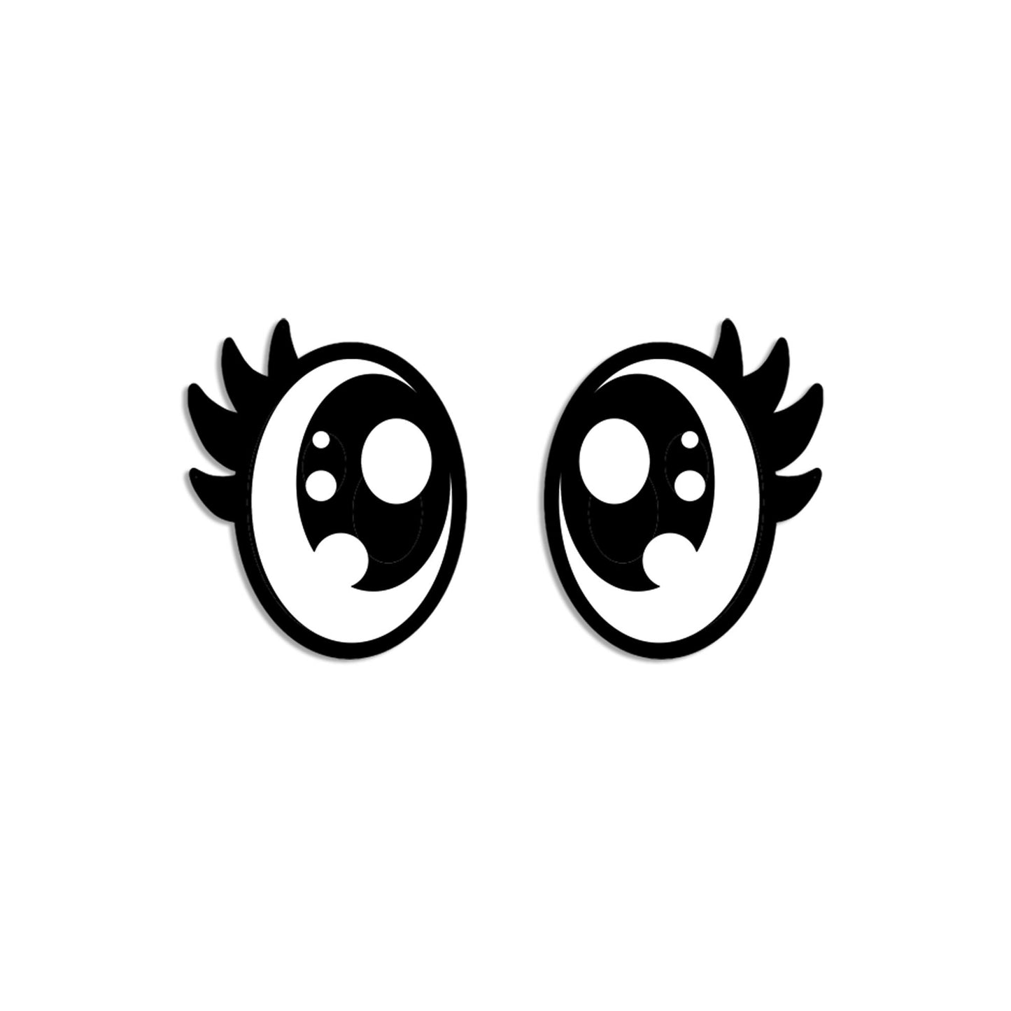6 Pack, 3 Pack or Bulk Felt Eyes with Lashes for Amigurumi, Crochet, Oval, White, Knit, Oval, White, Plushie, Glitter, Kawaii