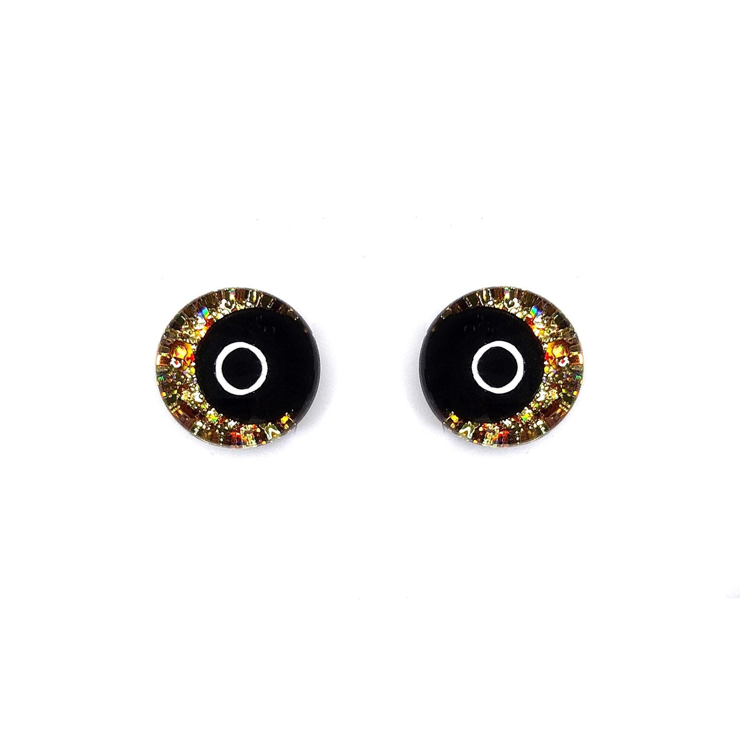 Glitter Sinker Safety Eyes With Offset Pupil for Amigurumi, 10mm-35mm