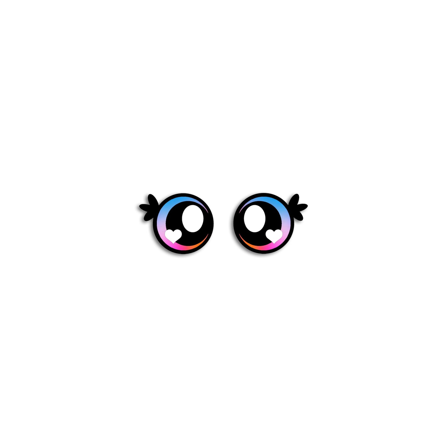 6 Pairs of Felt Amigurumi Eyes with Lashes, Rainbow Kawaii Crochet, Multiple Sizes