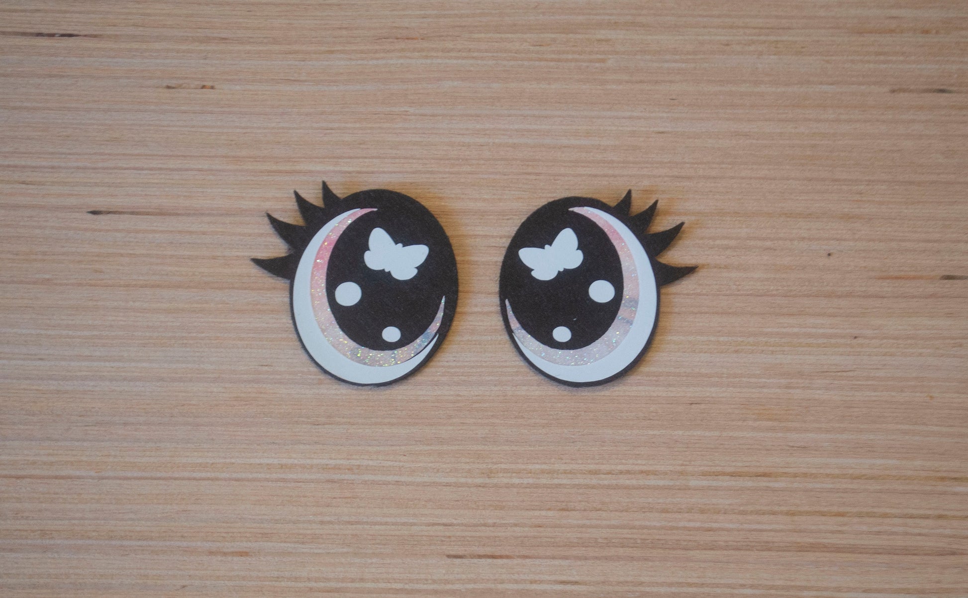 6 Pack of Pastel Butterfly Felt Eyes, For Amigurumi