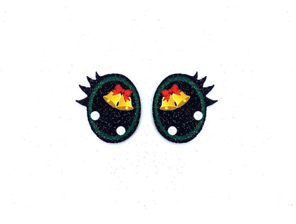 6 Pack of Christmas Bell Glitter Felt Eyes