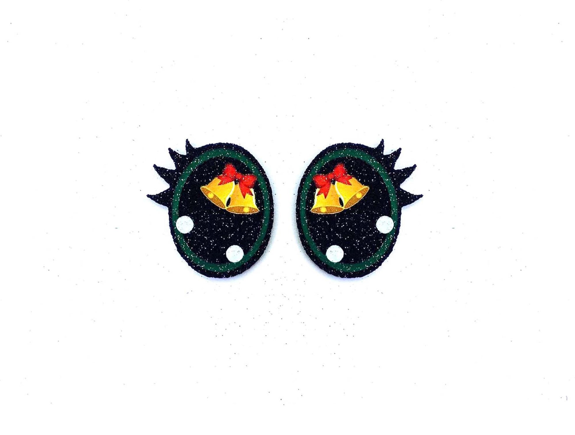 6 Pack of Christmas Bell Glitter Felt Eyes