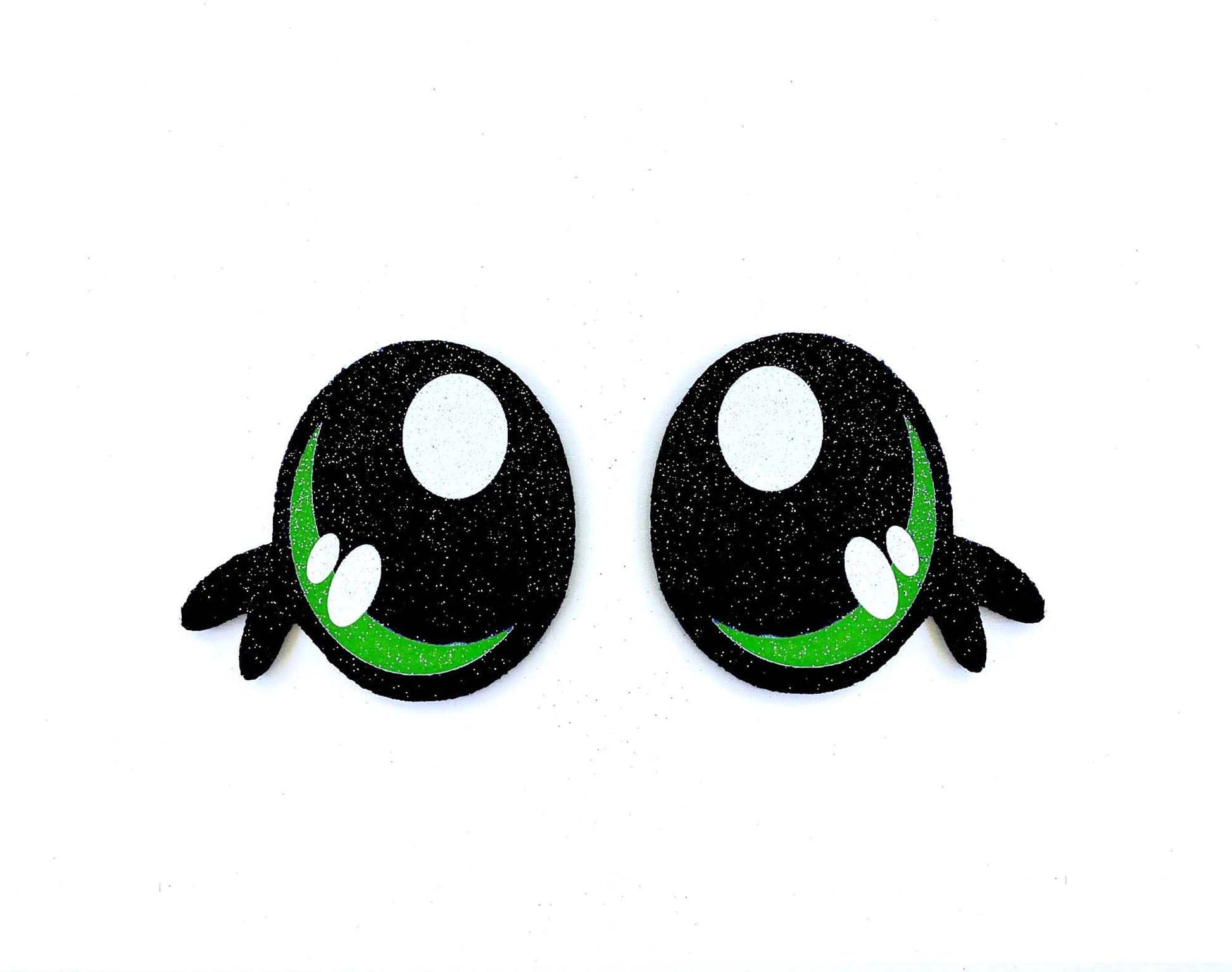 6 Pack of Green Glitter Felt Eyes For Amigurumi