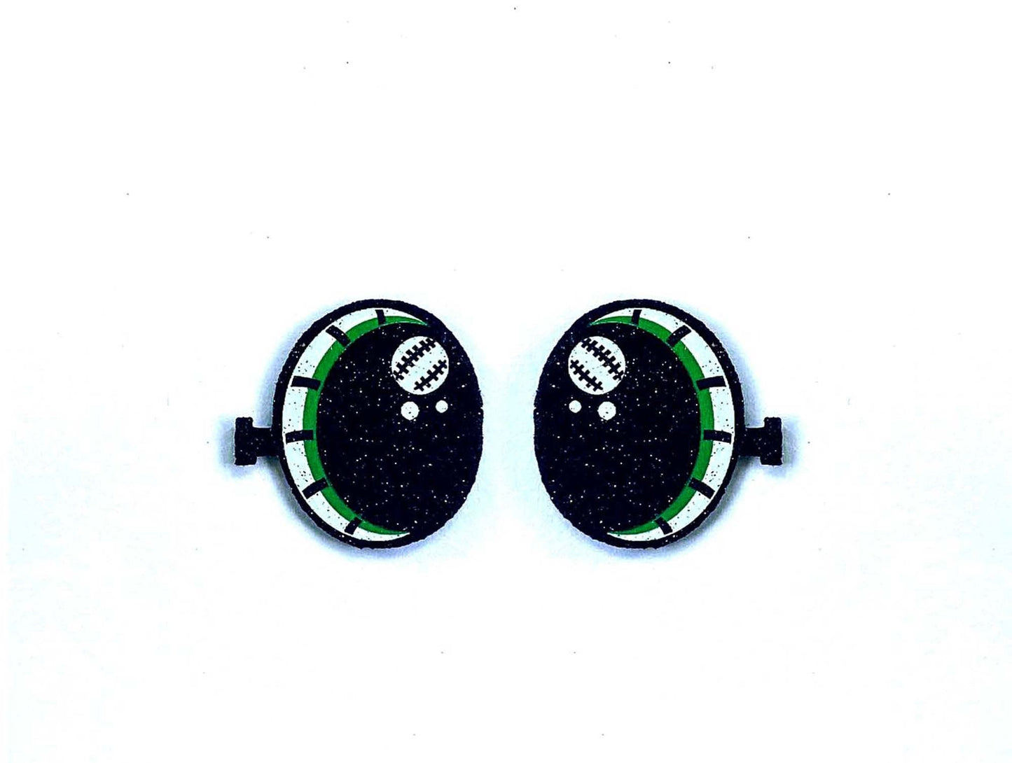 6 Pack of Green Halloween Monster Glitter Felt Eyes