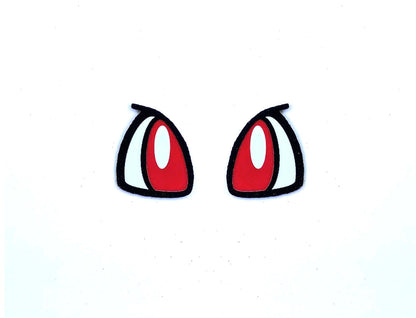 a close up of a pair of red eyes