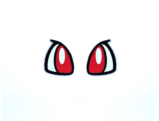 a close up of a pair of red eyes