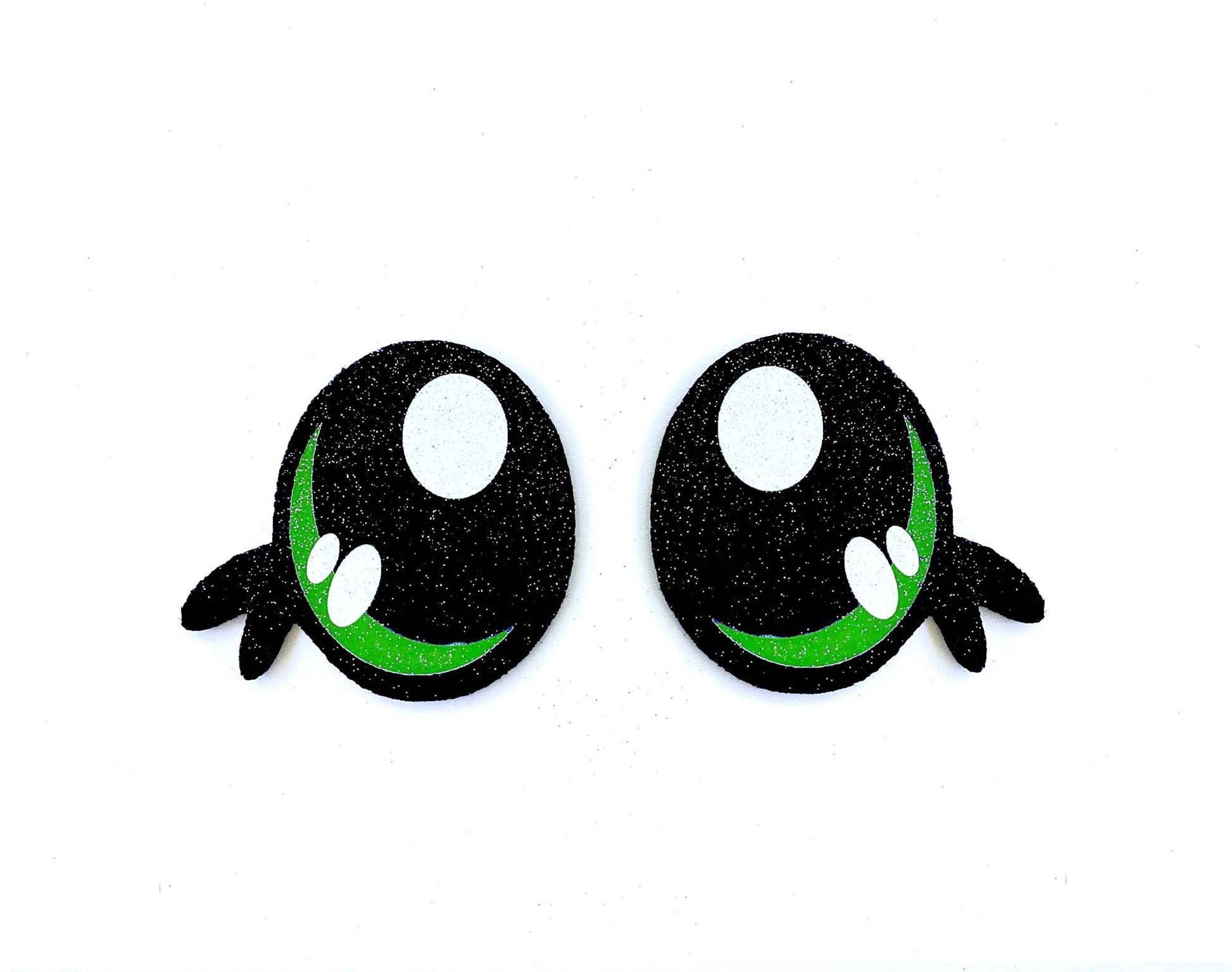 6 Pack of Green Glitter Felt Eyes For Amigurumi