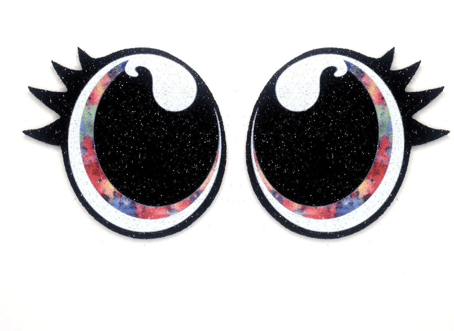 6 Pack of Tye Dye Oval Felt Eyes For Amigurumi