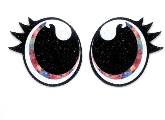 6 Pack of Tye Dye Oval Felt Eyes For Amigurumi