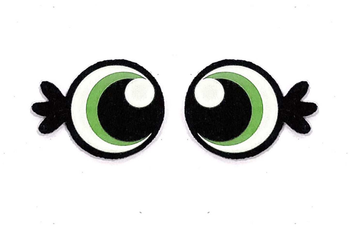 6 Pack of Round Felt Eyes for Amigurumi, with Lashes, Rainbow, Crochet Plushie Eyes Multiple Sizes Available