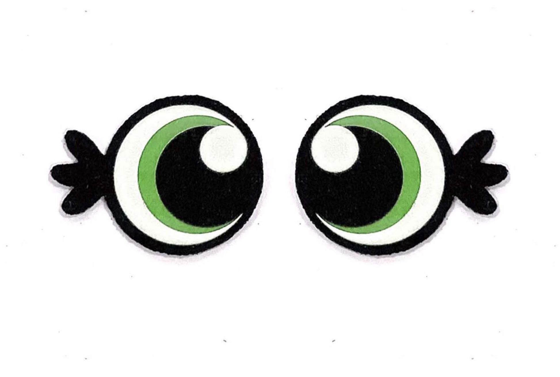 6 Pack of Round Felt Eyes for Amigurumi, with Lashes, Rainbow, Crochet Plushie Eyes Multiple Sizes Available