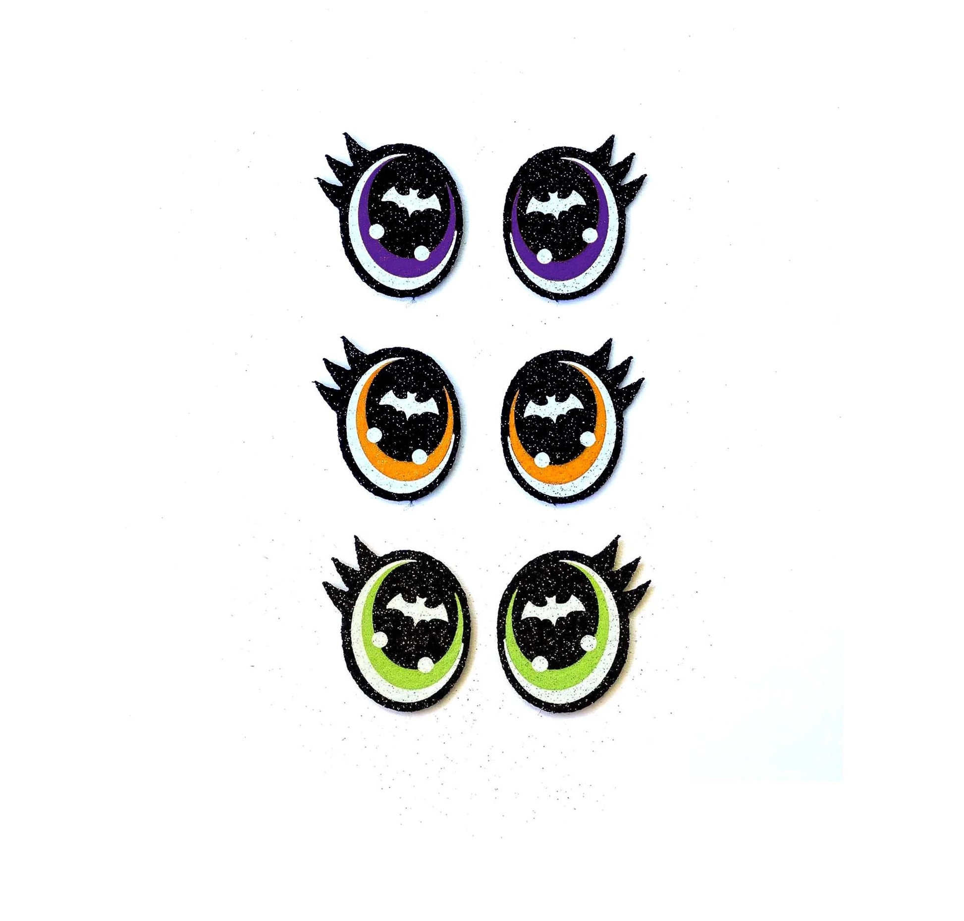 Halloween Glitter Felt Eyes for Amigurumi: Bats, Crochet Plushie Supplies