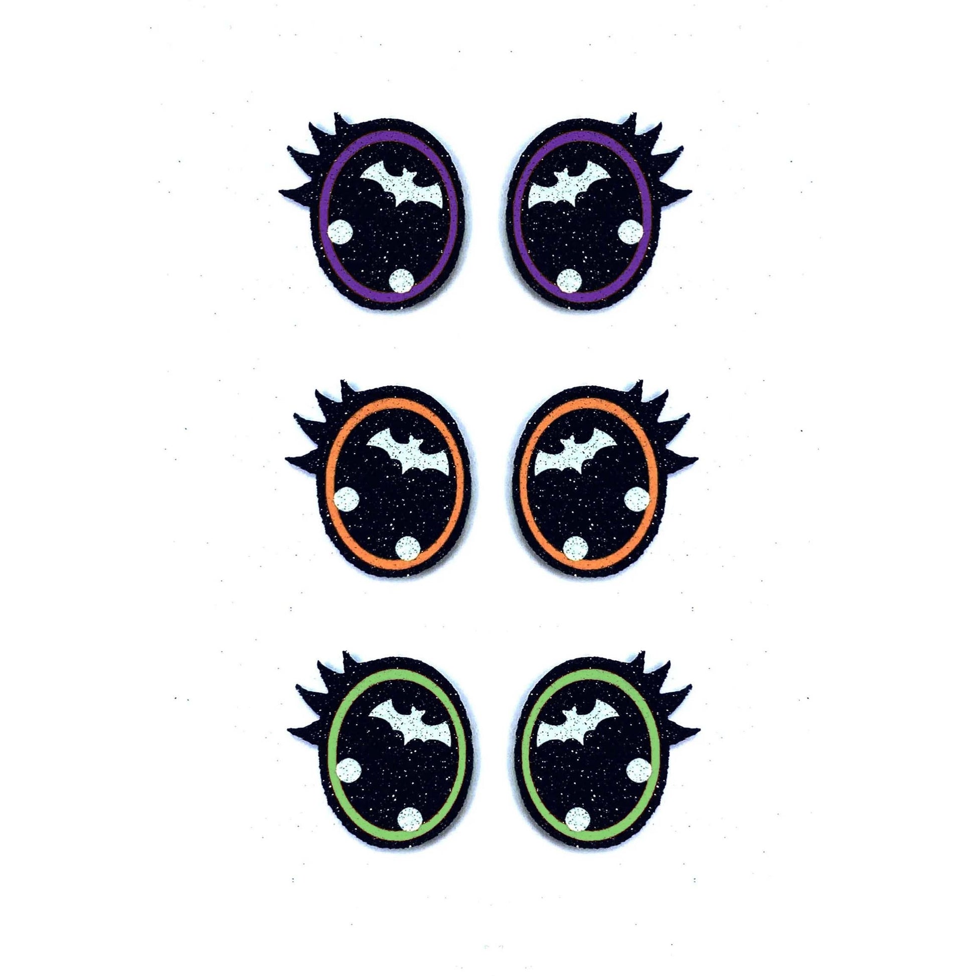 6 Pack of Halloween Felt Eyes for Amigurumi, with Lashes Multiple Sizes Available