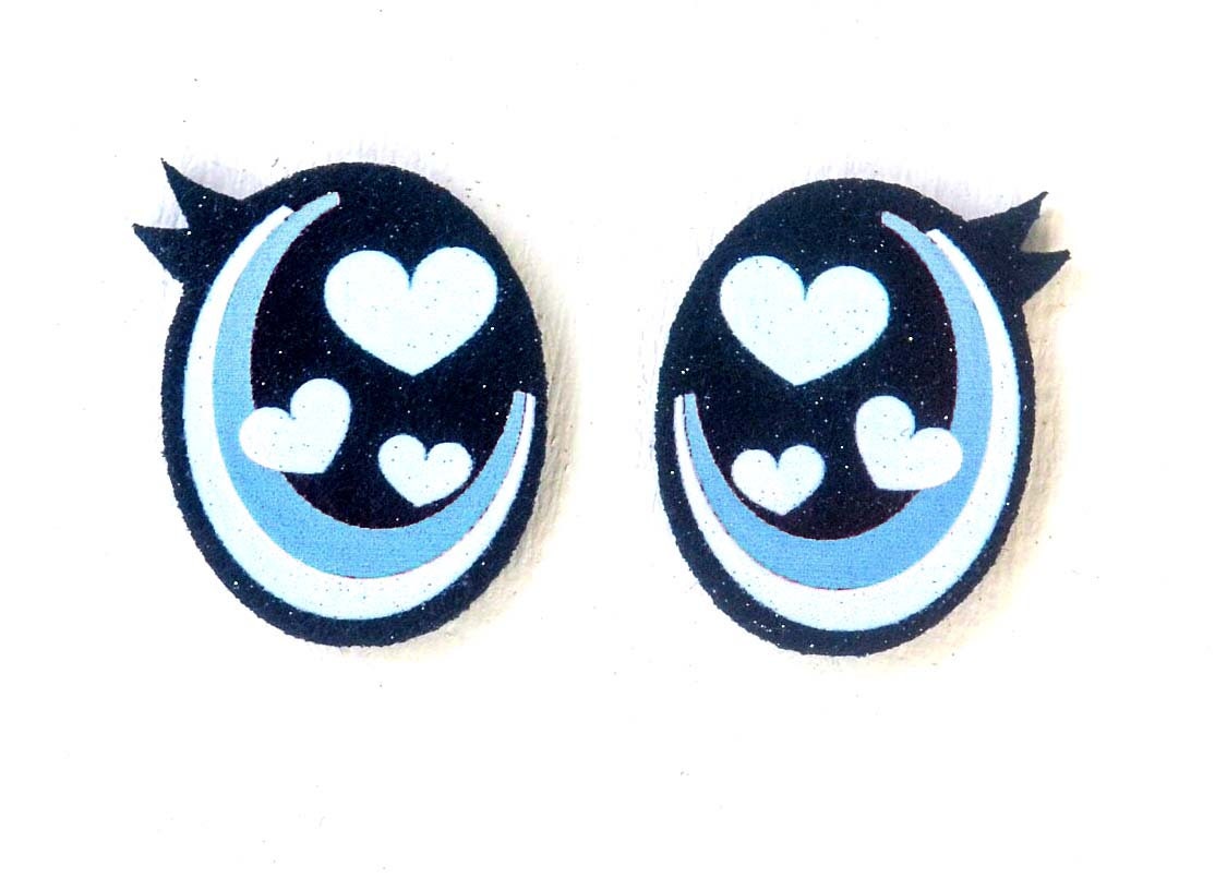 6 Pack of Oval Glitter Felt Eyes, For Amigurumi Multiple Sizes Available