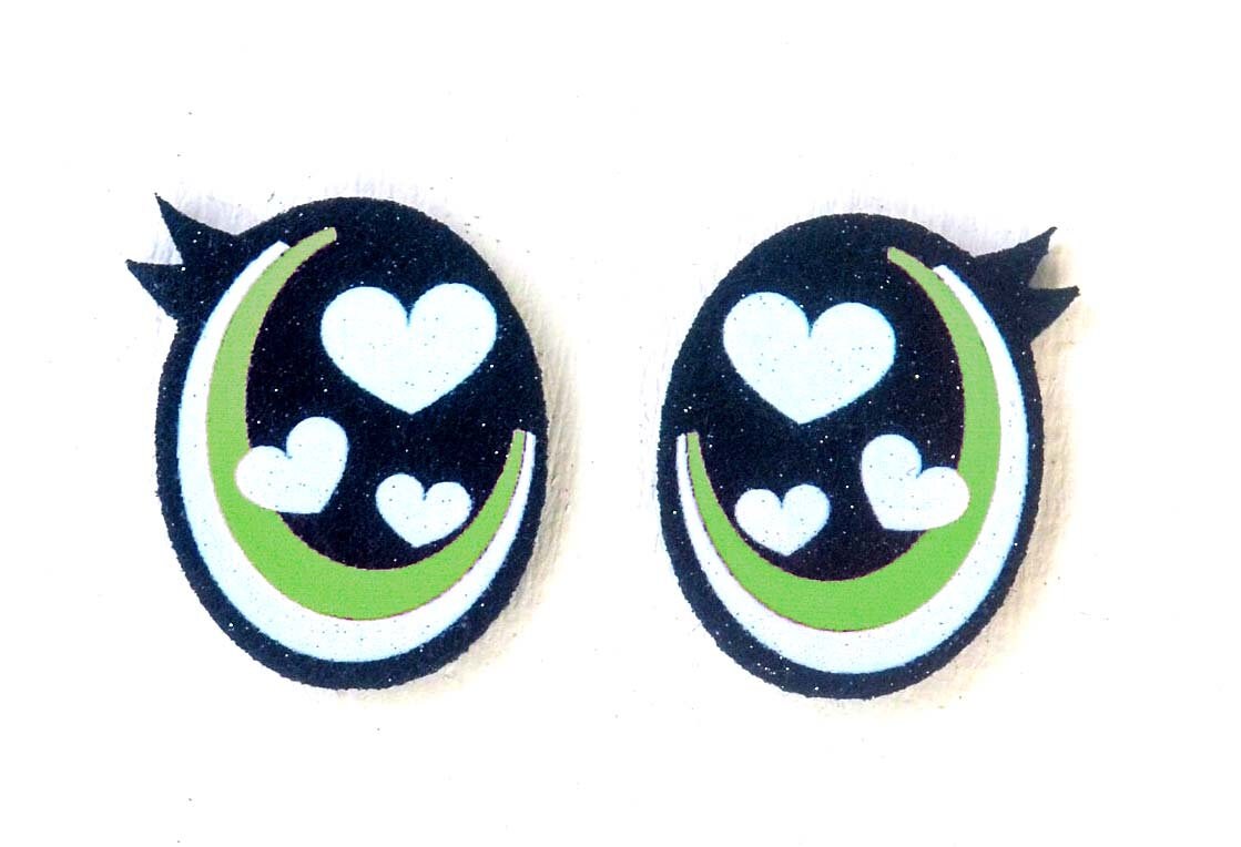 6 Pack of Oval Glitter Felt Eyes, For Amigurumi Multiple Sizes Available