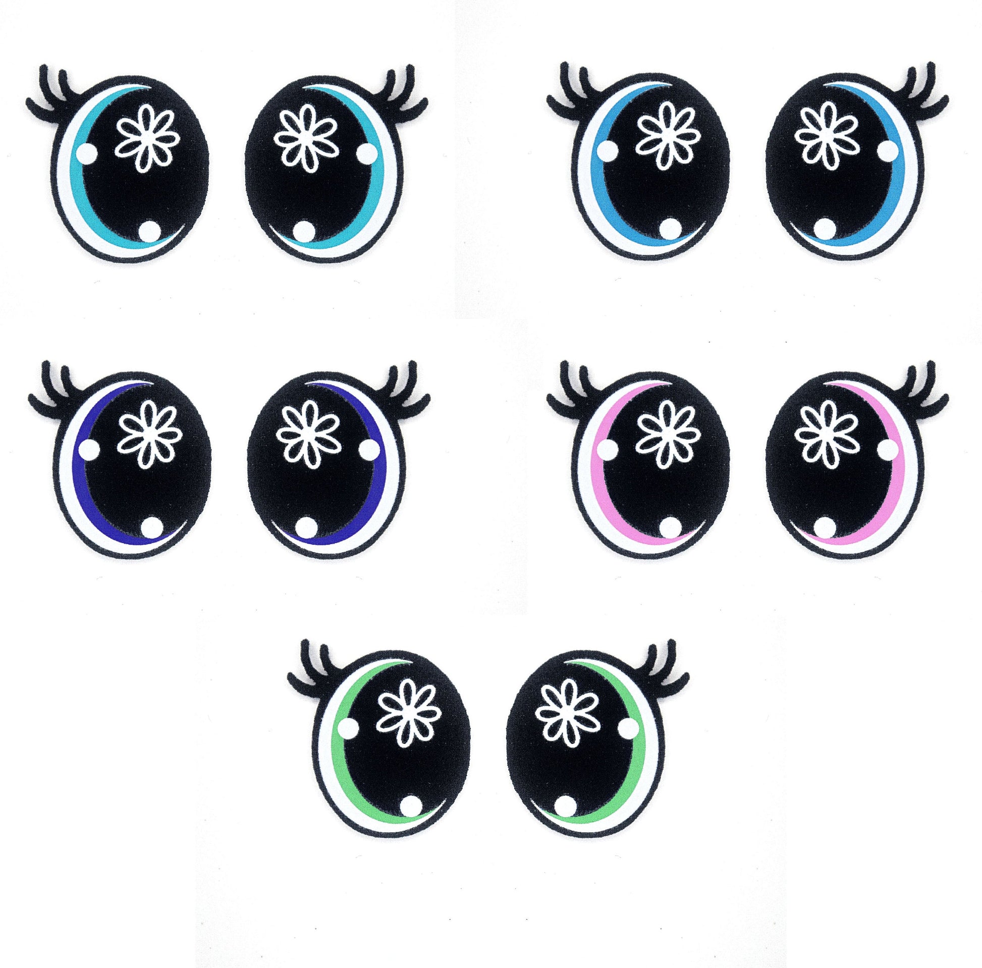 6 Pack of Flower Oval Felt Eyes For Amigurumi