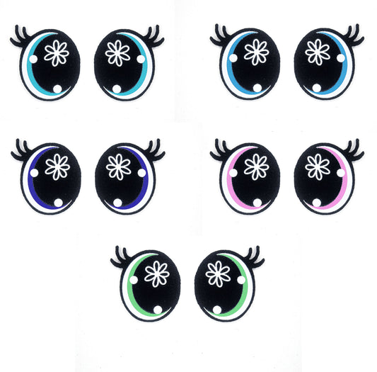 6 Pack of Flower Oval Felt Eyes For Amigurumi