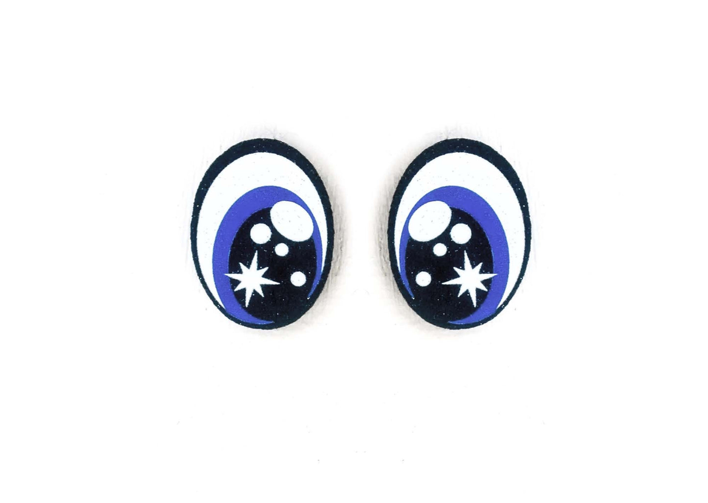 6 Pack of Oval Glitter Felt Eyes For Amigurumi Multiple Sizes Available