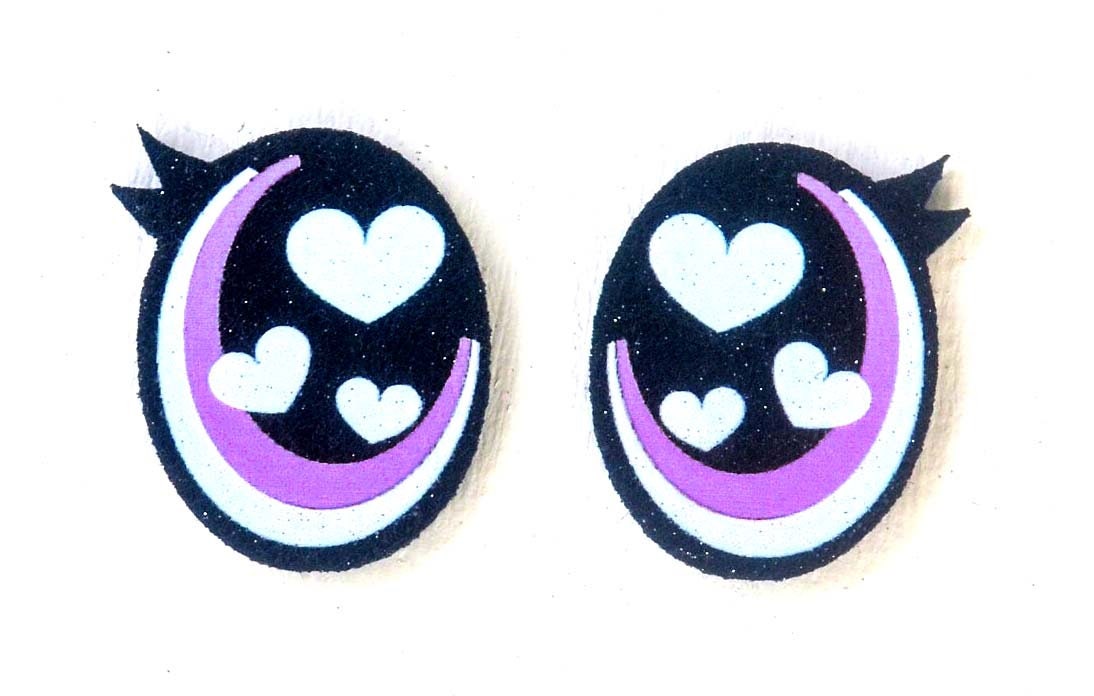 6 Pack of Oval Glitter Felt Eyes, For Amigurumi Multiple Sizes Available