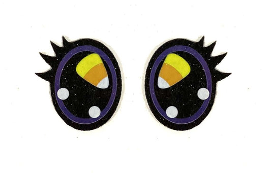 6 Pack of Halloween Felt Eyes for Amigurumi, Candy Corn Eyes, with Lashes, Multiple Sizes Available