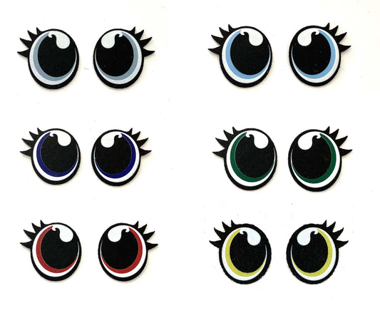 6 Pack of Oval Felt Eyes for Amigurumi, Holiday, Christmas, Multiple Sizes Available