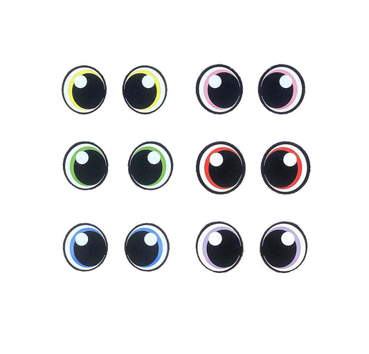 6 Pack of Round Kawaii Felt Eyes for Amigurumi Multiple Sizes Available