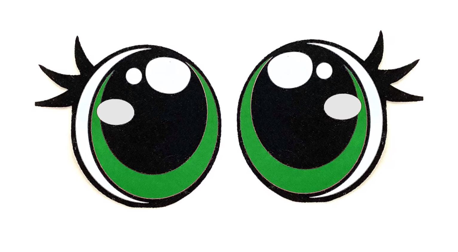 6 Pack of Kawaii Felt Eyes for Amigurumi, Multicolor, Sad Eyes, Multiple Sizes Available