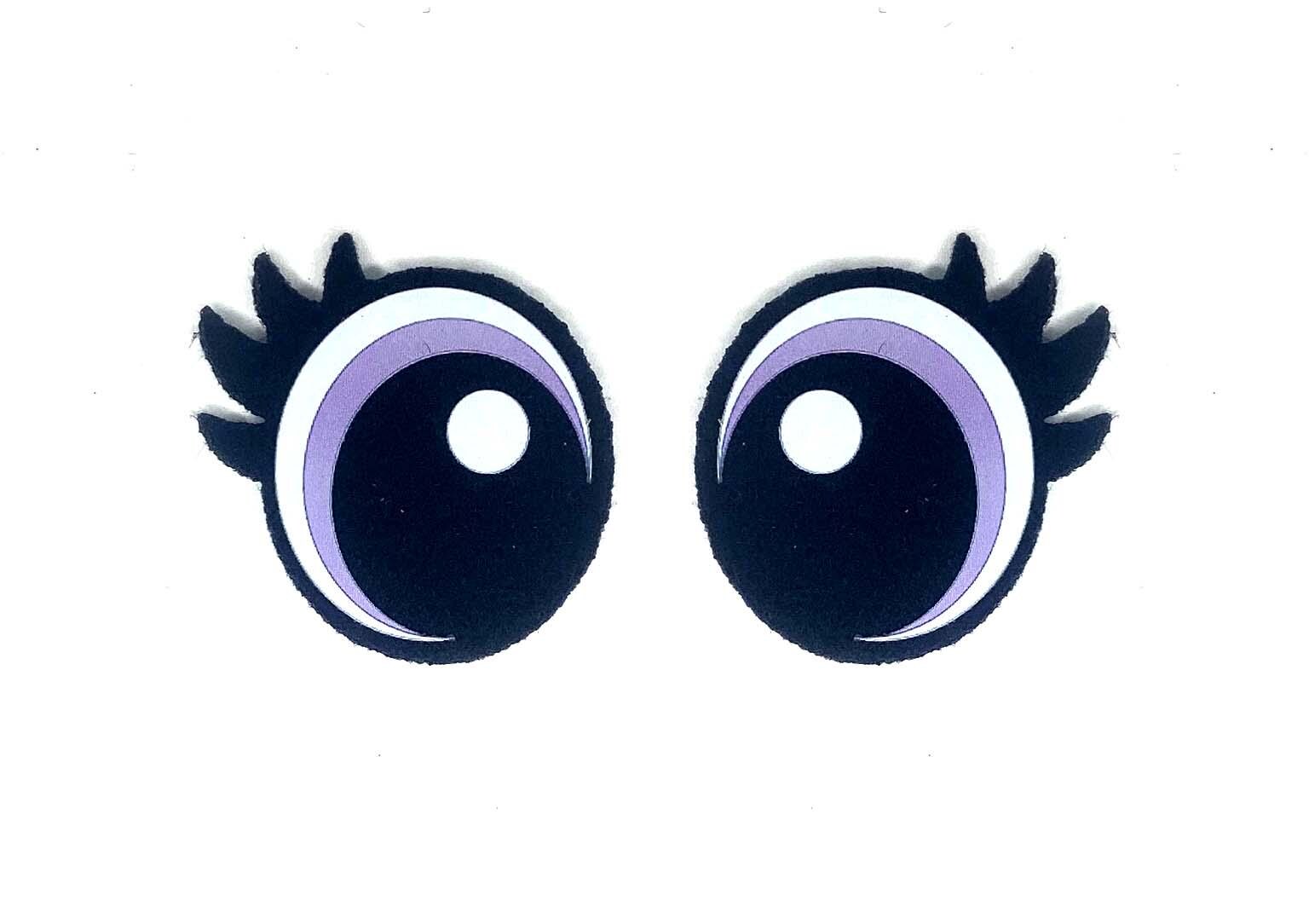 6 Pack Kawaii Felt Eyes with Lashes: Amigurumi Crochet Doll Eyes - Multiple Sizes