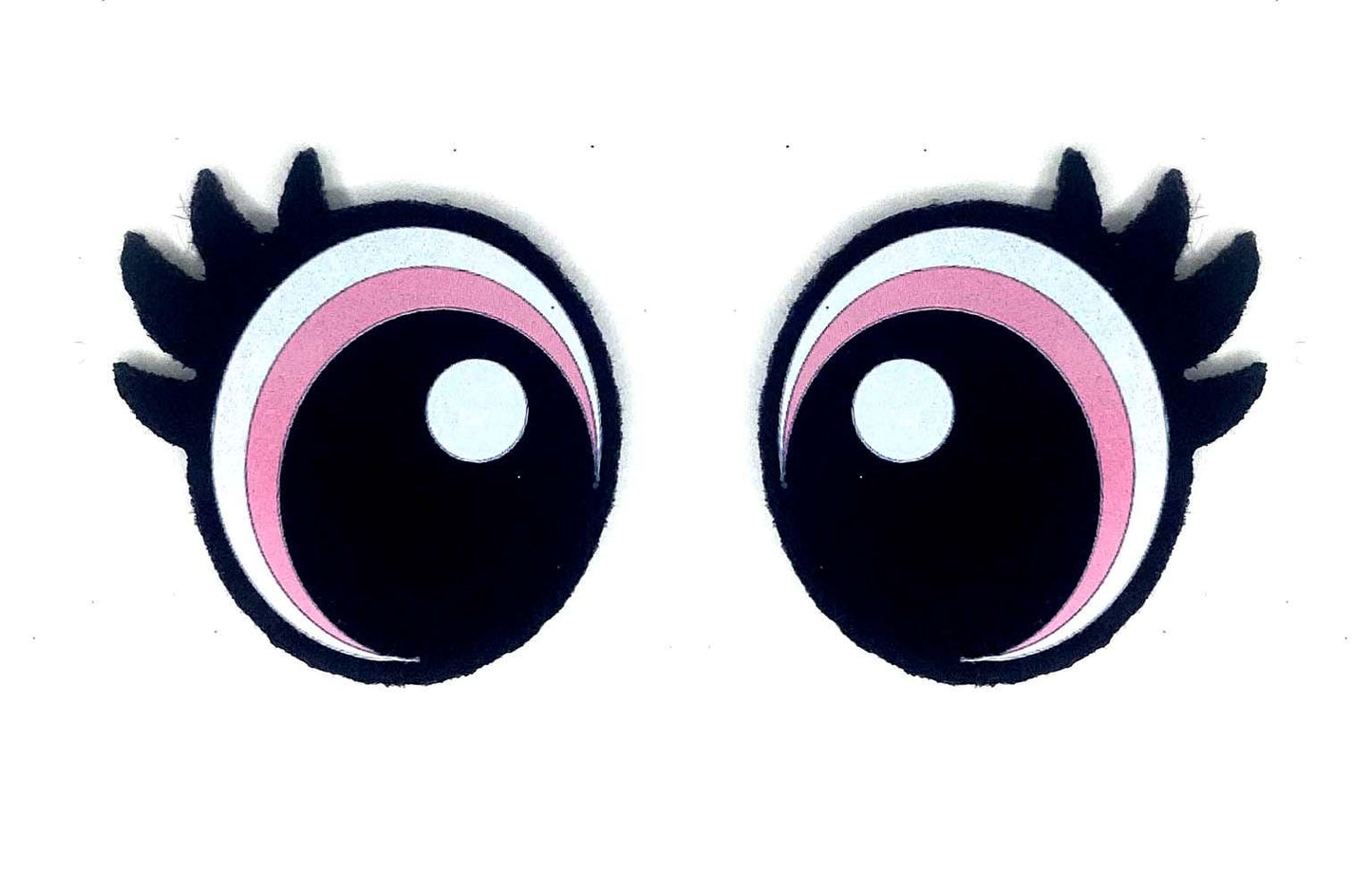 6 Pack Kawaii Felt Eyes with Lashes: Amigurumi Crochet Doll Eyes - Multiple Sizes