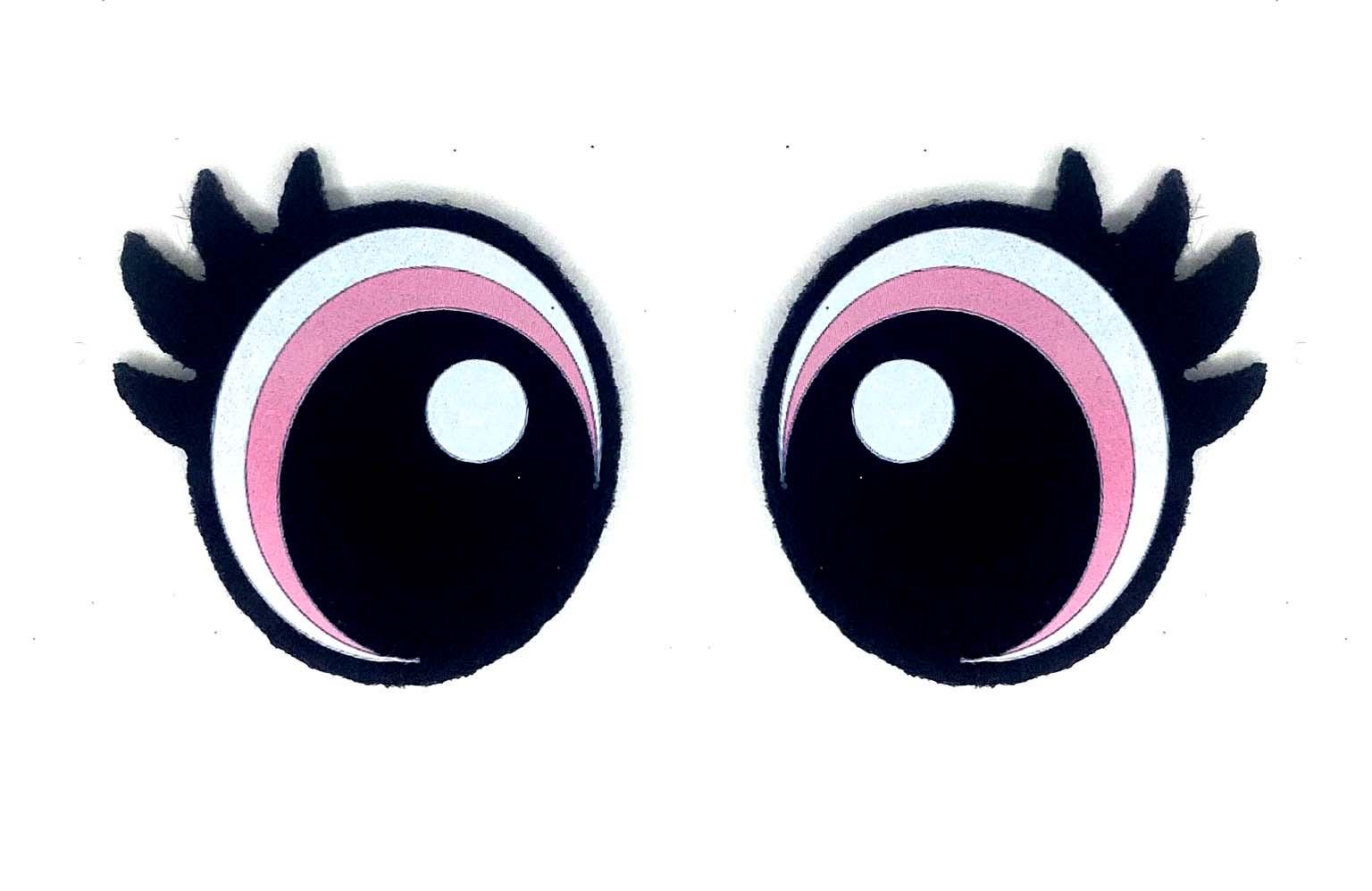 6 Pack Kawaii Felt Eyes with Lashes: Amigurumi Crochet Doll Eyes - Multiple Sizes