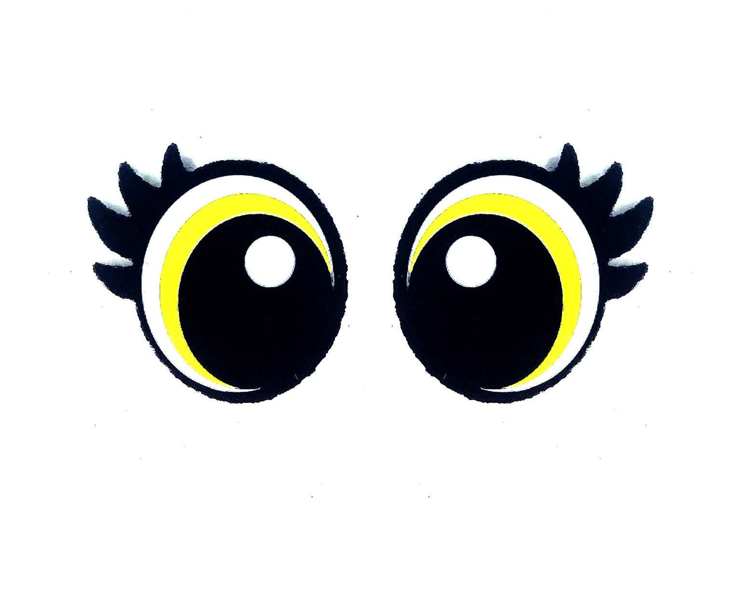6 Pack Kawaii Felt Eyes with Lashes: Amigurumi Crochet Doll Eyes - Multiple Sizes