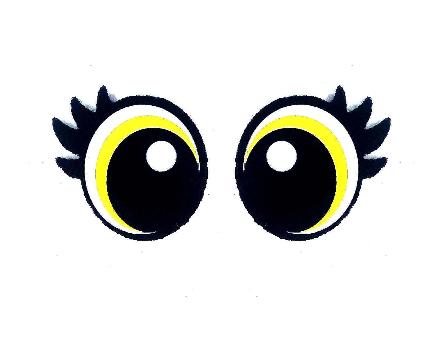 6 Pack Kawaii Felt Eyes with Lashes: Amigurumi Crochet Doll Eyes - Multiple Sizes