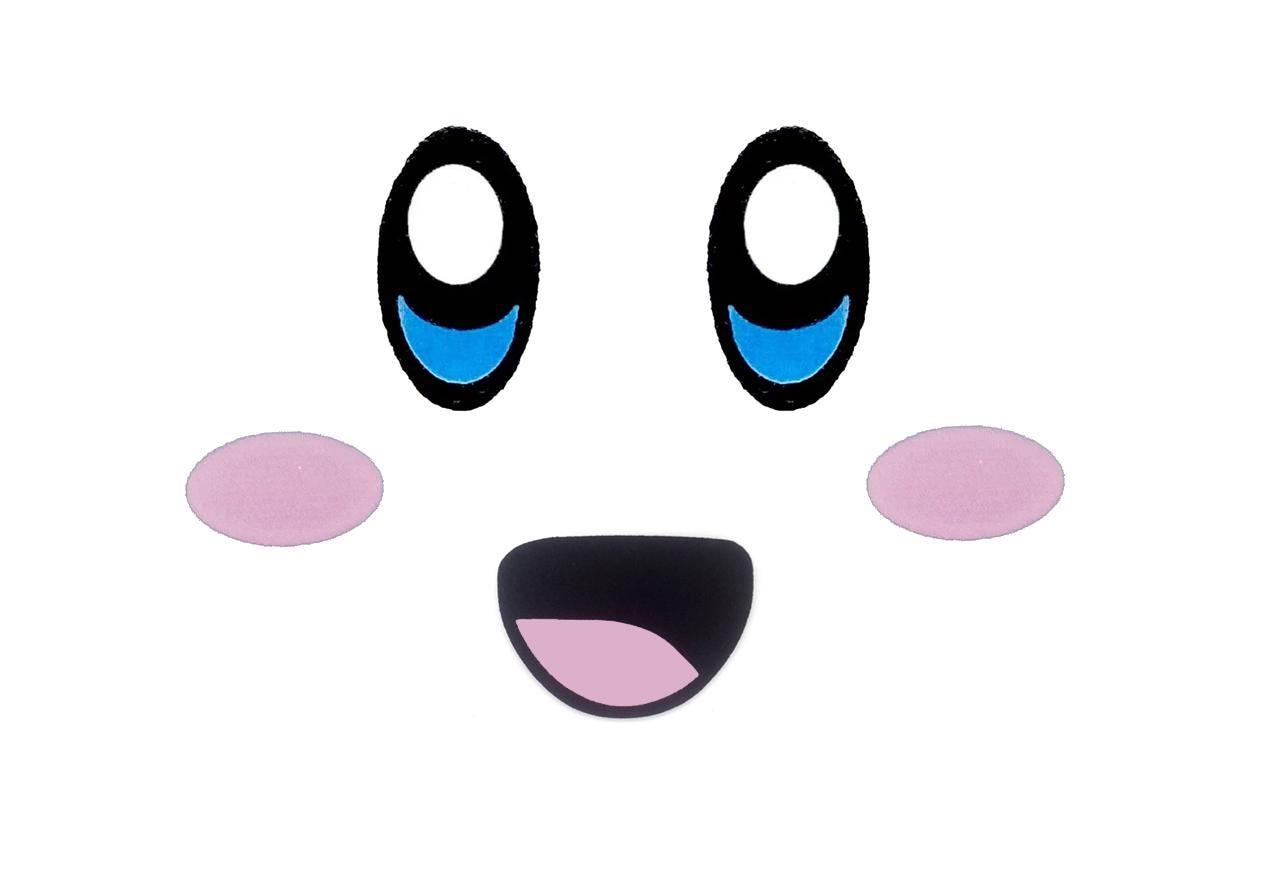 3 Pack Felt Pink Face Set, Amigurumi Eyes, Mouth, Cheeks