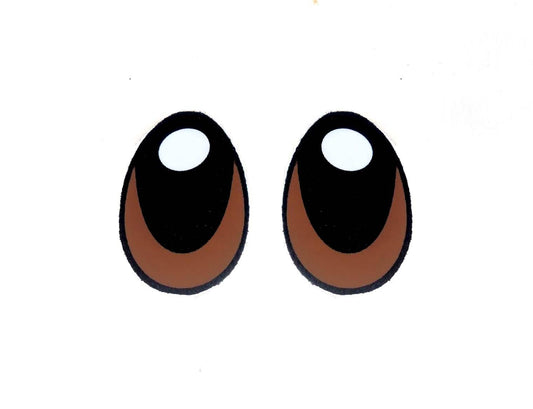 6 Pack of Brown Oval Felt Eyes For Amigurumi, Monster, Multiple Sizes Available