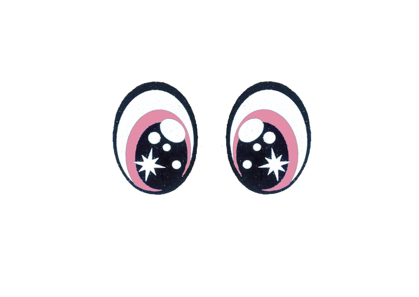 6 Pack of Oval Glitter Felt Eyes For Amigurumi Multiple Sizes Available