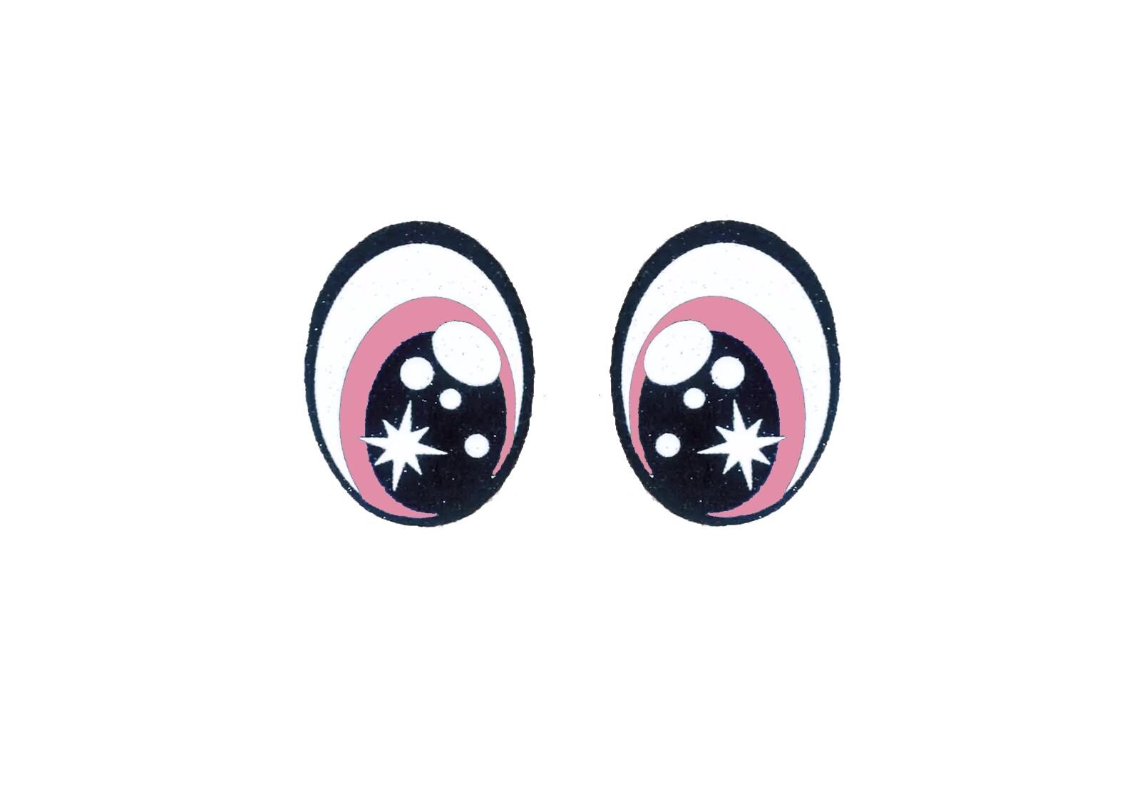 6 Pack of Oval Glitter Felt Eyes For Amigurumi Multiple Sizes Available