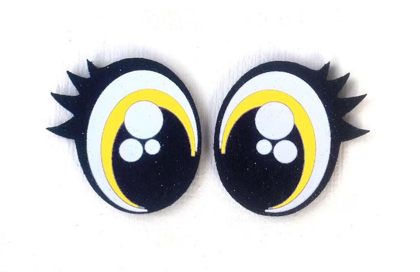 6 Pack of Glitter Felt Eyes for Amigurumi For Amigurumi Multiple Sizes Available