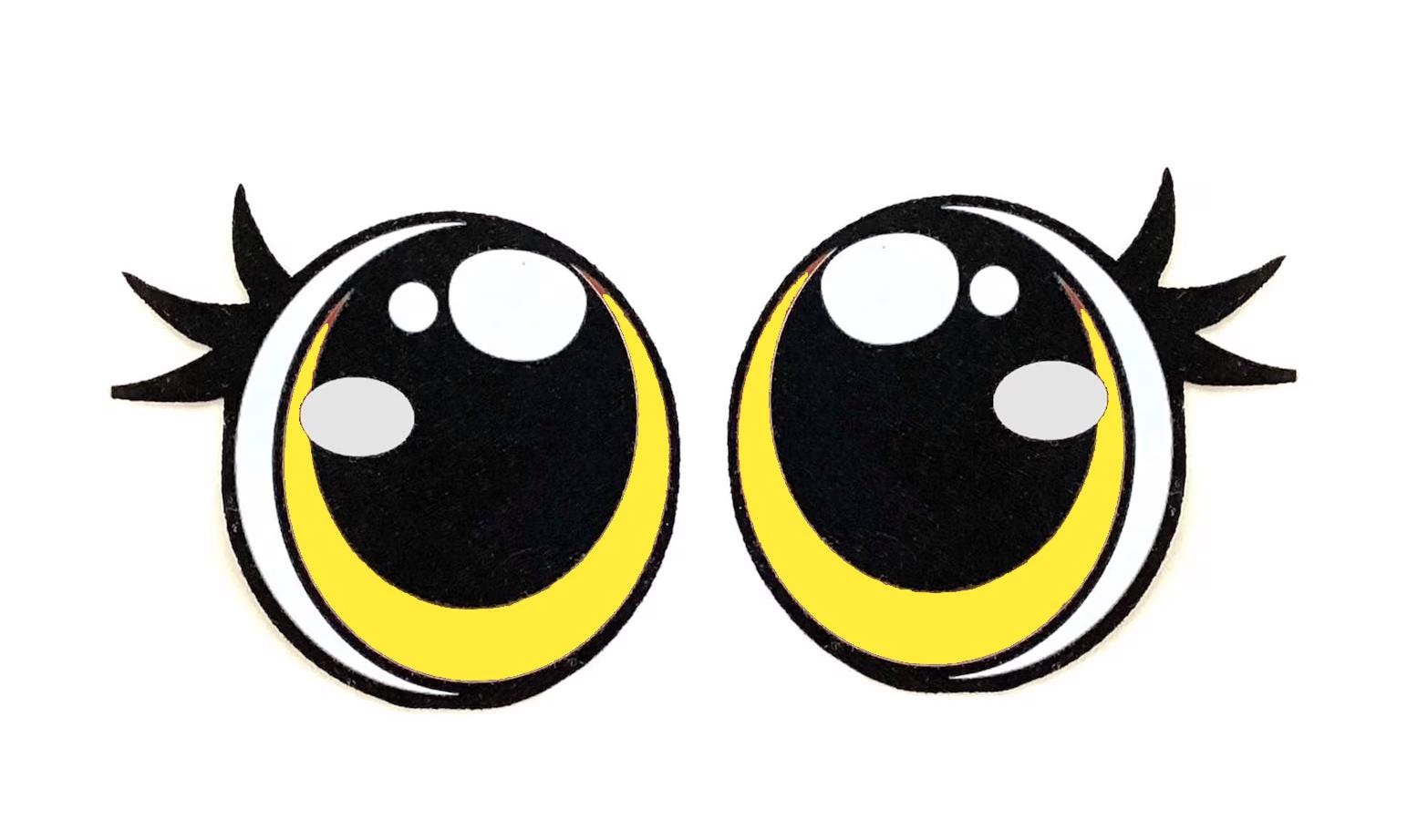 6 Pack of Kawaii Felt Eyes for Amigurumi, Multicolor, Sad Eyes, Multiple Sizes Available