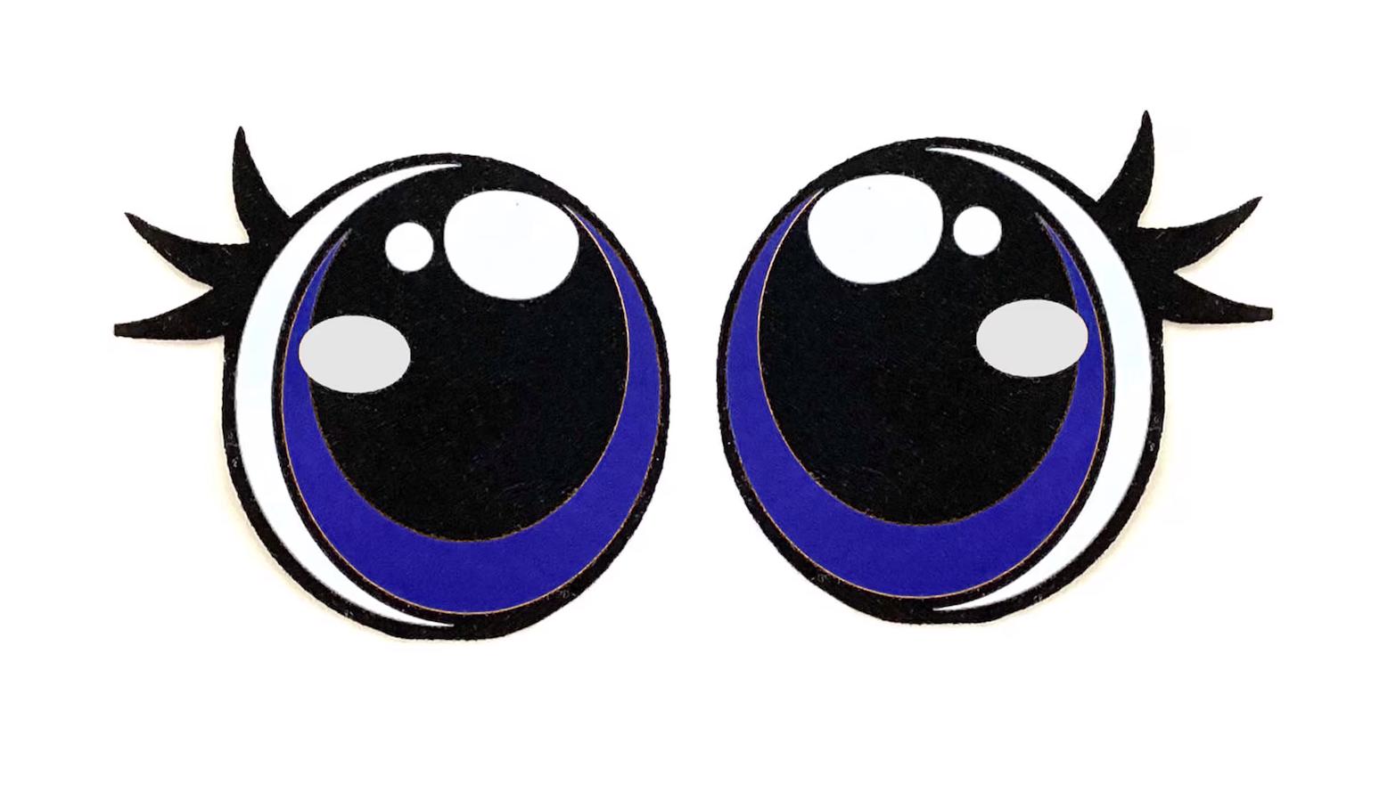 6 Pack of Kawaii Felt Eyes for Amigurumi, Multicolor, Sad Eyes, Multiple Sizes Available