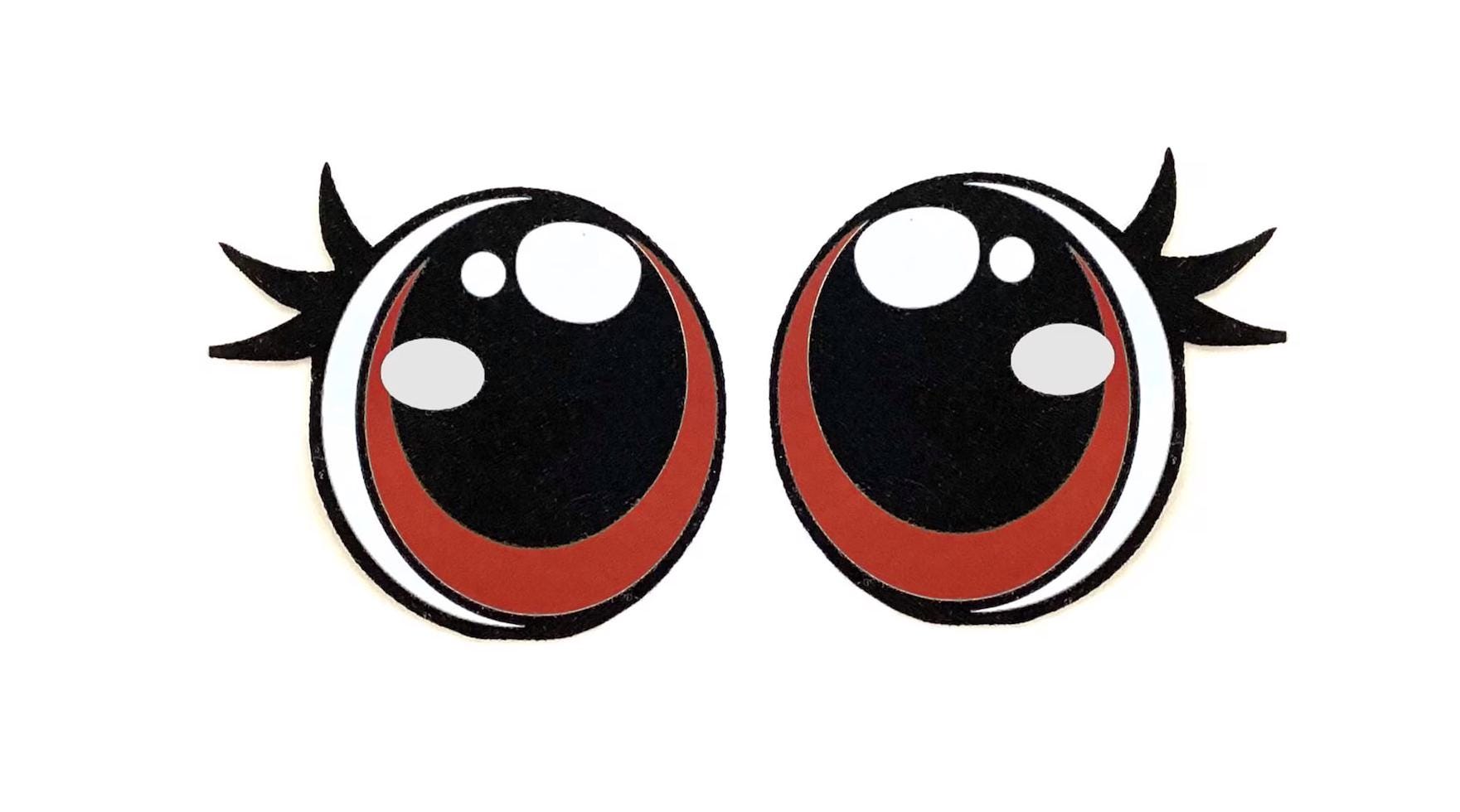 6 Pack of Kawaii Felt Eyes for Amigurumi, Multicolor, Sad Eyes, Multiple Sizes Available