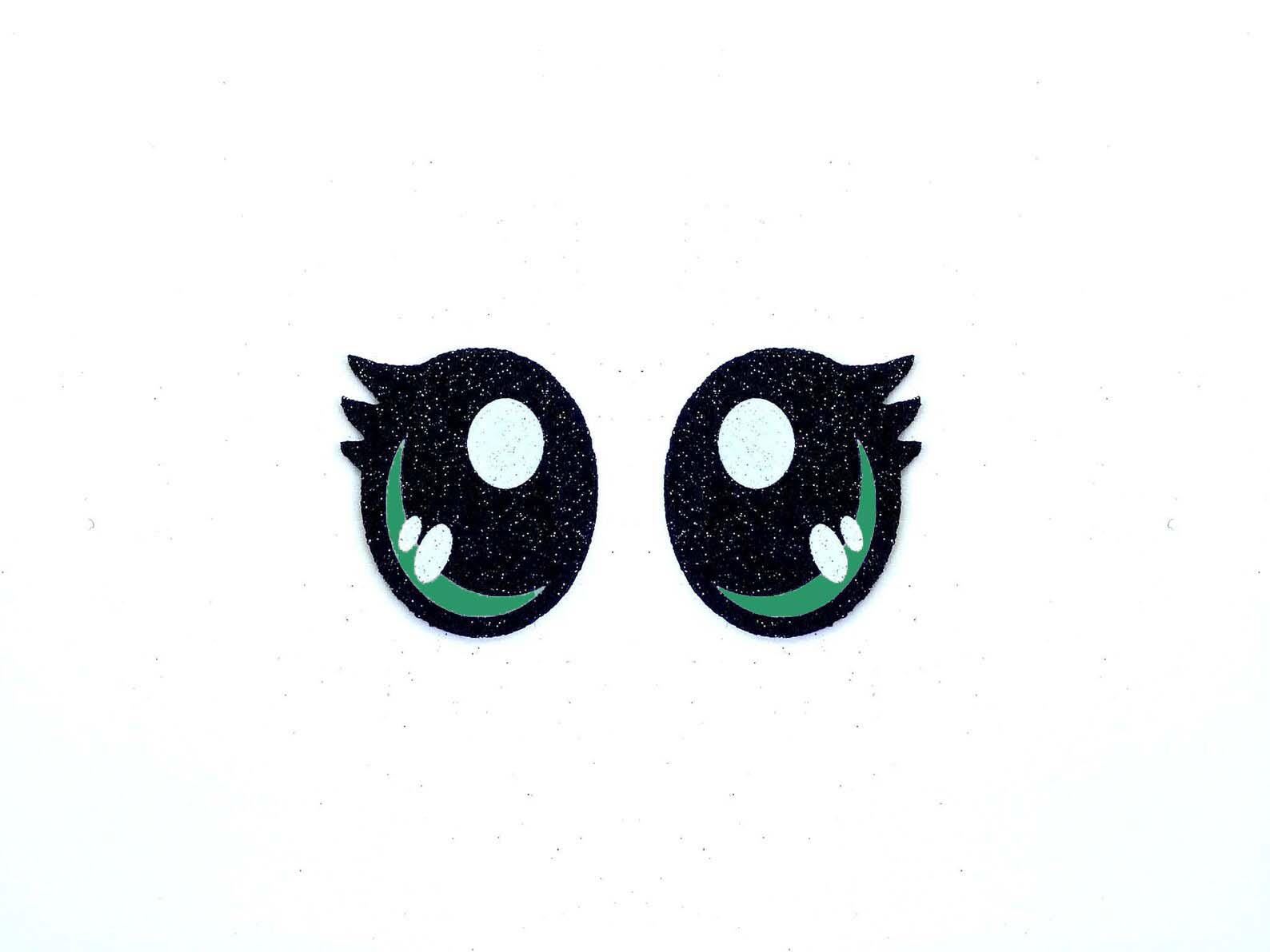 6 Pack of Glitter Felt Eyes for Amigurumi, with Lashes, Multiple Sizes Available