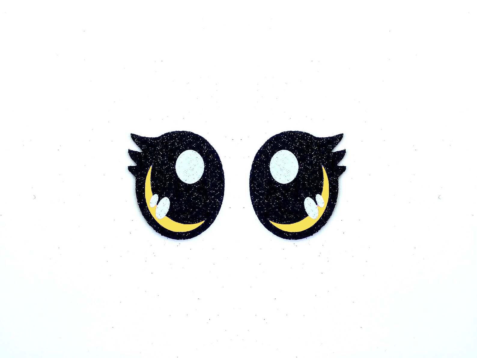 6 Pack of Glitter Felt Eyes for Amigurumi, with Lashes, Multiple Sizes Available