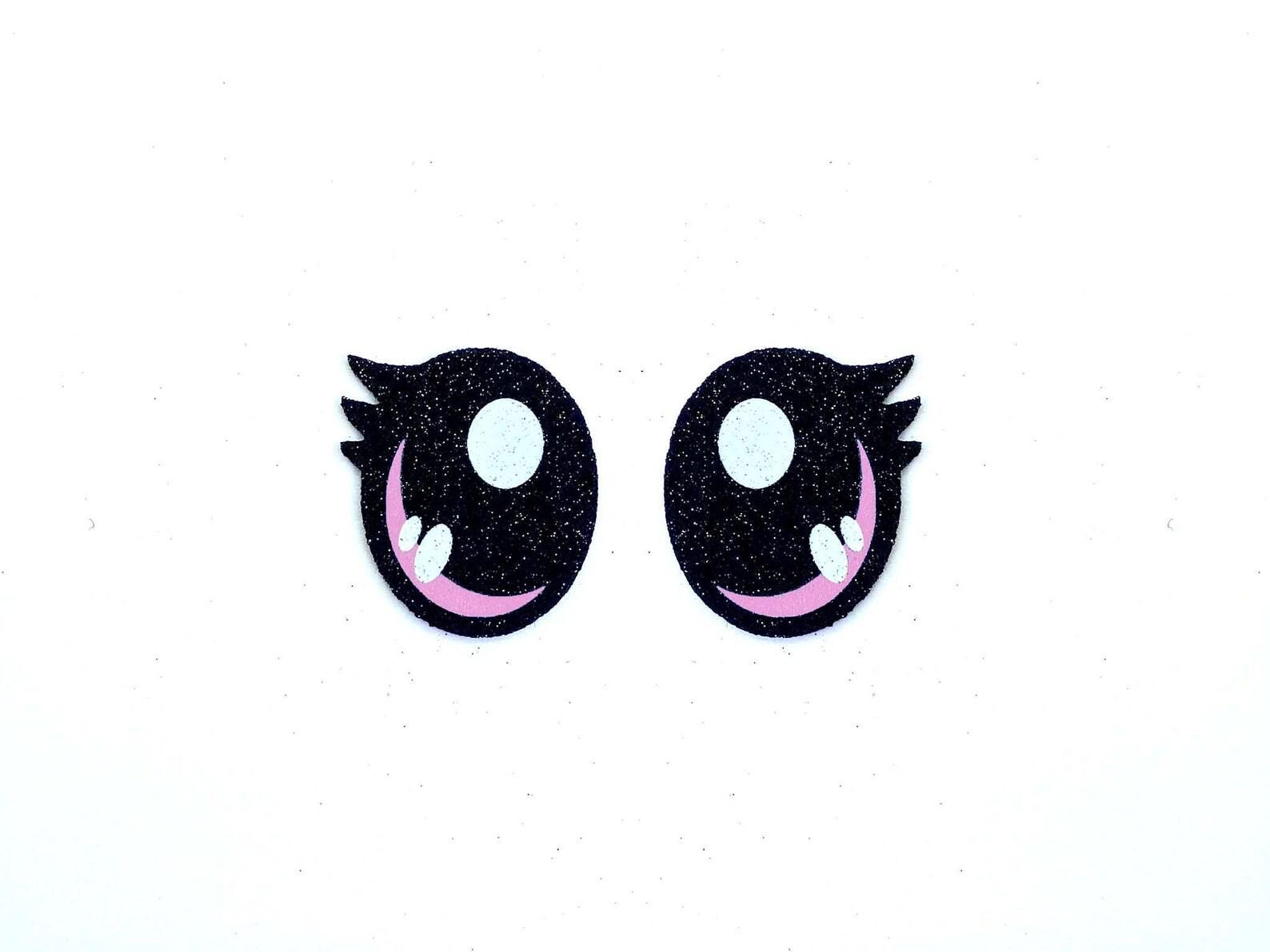 6 Pack of Glitter Felt Eyes for Amigurumi, with Lashes, Multiple Sizes Available