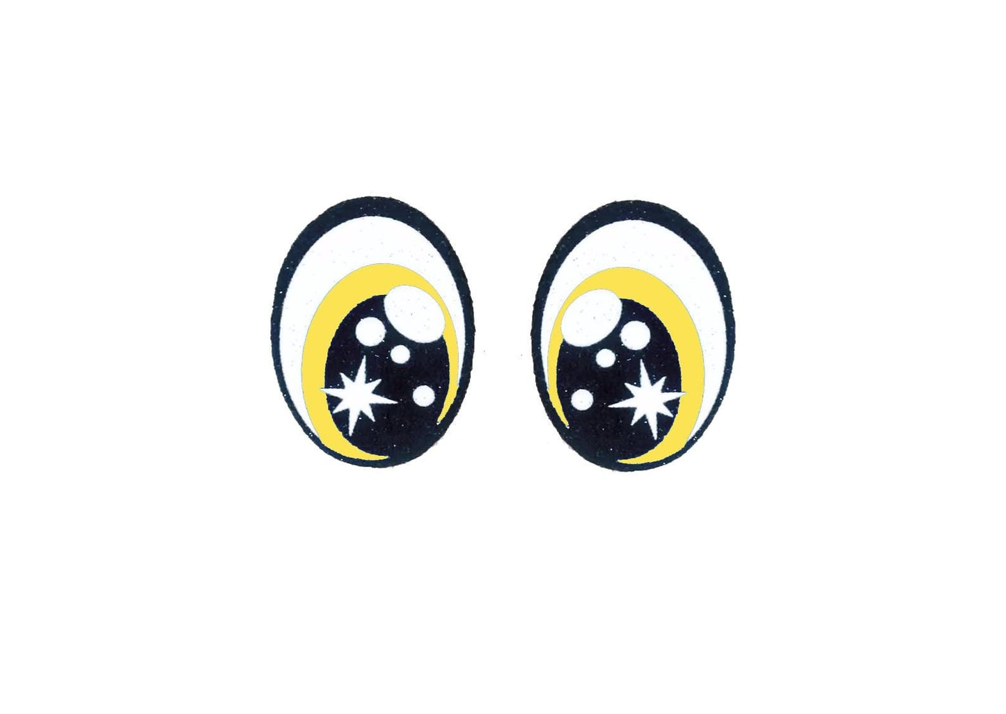 6 Pack of Oval Glitter Felt Eyes For Amigurumi Multiple Sizes Available