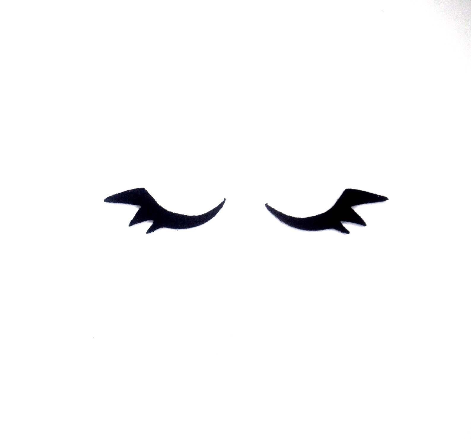 12 Pack of Sleepy Felt Eyes Sleeping Eyelashes for Amigurumi Multiple Sizes Available